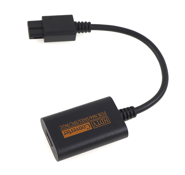 For N64 to HDMI-Compatible HDTV Converter Adapter for N64/Gamecube/SNES/GC Plug Play Full Digital 1080P No External Power
