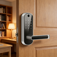 Cerradura de Puerta de Madera de Una Sola Lengüeta Estable RFTC RF-086 con Soporte para Huella Dactilar, Código y Tarjeta de Memoria, Habilitada para Wi-Fi Tuya, Grado C Universal