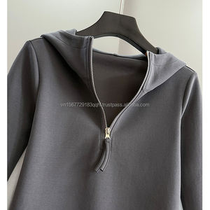 Casual Sports Set Women Autumn New Color <b>Block</b> Splicing Hooded Half Zip Long Sleeve Sweatshirt Straight Pants Two Piece Set - Product Image 3