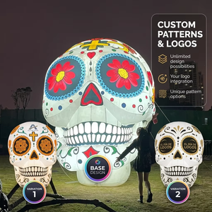 Decoración Inflable de Calavera Monstruosa de Halloween con Impresión UV, Ventilador Incorporado y Luces LED, Espeluznante para Fiestas y Eventos Promocionales - Product Image 5