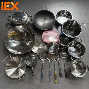 Ustensiles de cuisine en acier inoxydable de Chine, casseroles et poêles Zagumi, batterie de cuisine à induction, vente en gros, usine, en vrac - Product Image 1