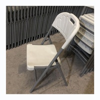 Hôtel Restaurant Salle à manger pas chère métal facile à transporter en plastique blanc chaises de jardin pliantes en plastique