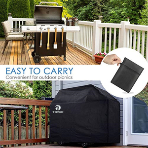 Ventes directes d'usine Couverture de gril en polyester imperméable résistante à la déchirure pour barbecue Couverture de brûleur de protection UV avec sac de rangement - Product Image 5