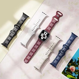 Banda de grabado de Camelia con estampado de flores brillantes para arcoíris <span class=keywords><strong>Apple</strong></span> <span class=keywords><strong>Watch</strong></span> Bands <span class=keywords><strong>Series</strong></span> Se <span class=keywords><strong>7</strong></span> 6 5 4 41mm 49mm - Product Image 1