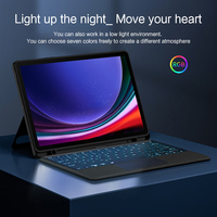 Penutup Keyboard Bluetooth Antarmuka USB untuk Samsung Galaxy Tab S9 Ultra 14.6 2023 Bahasa Inggris Baru Tablet Laptop Combo RGB Backlit