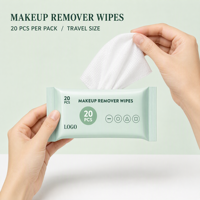 Lingettes démaquillantes féminines sans alcool, neutres au pH, sans parfum, personnalisables en gros, paquet de 20