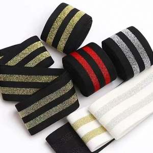 Clothing Accessory Gold and Silver Nylon Jacquard <b>Elastic</b> Webbing 6cm Waist <b>Elastic</b> Designer Band for Bags & Home Textile - Product Image 2