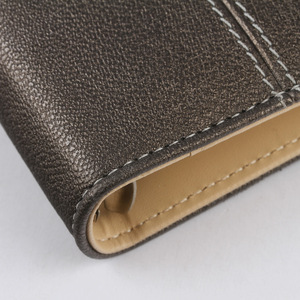 Carnet de notes professionnel à feuilles mobiles, multifonctionnel, avec poches intérieures, personnalisé, gris cendré, finition pierre. - Product Image 5