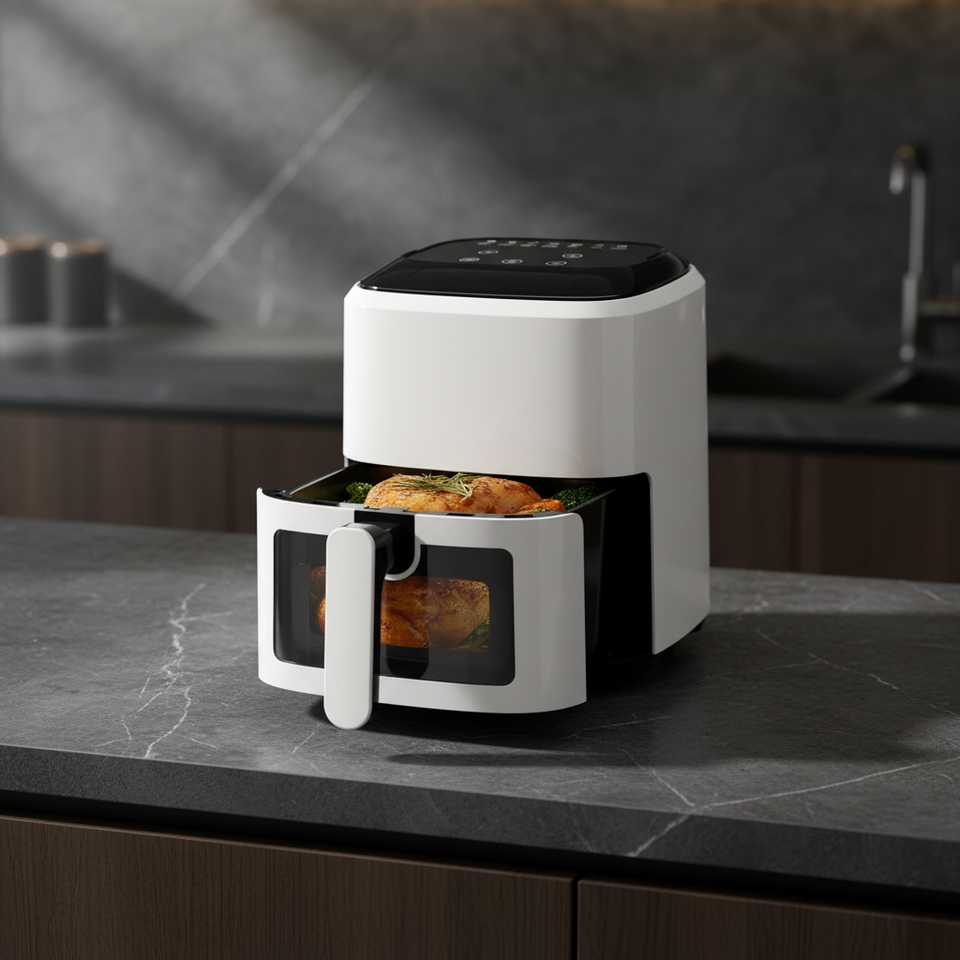 4.5L Air Fryer 110-240V Wide Voltage Electronic Panel Viewable Window ...