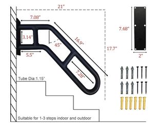 Iron Outdoor <strong>Handrail</strong> <strong>Stair</strong> Railings Modern Design Safety Anti-Slip <strong>for</strong> Hospital &amp; Villa Use - Product Image 2