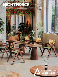 Ensemble de restaurant en bois massif de style vintage, tables et chaises en rotin, pour salon de thé, café, salles de réunion et de repos - Product Image 3