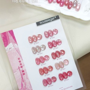 Suuseegel – Kit de vernis à ongles gel magnétique UV effet œil de chat, 10 couleurs, thé glacé à la fraise, rose nude, vente en gros pour salons de manucure - Product Image 3