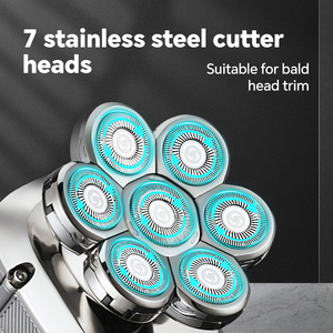 Bald Seven Blade Waterproof USB Charging Rotary <b>Shaver</b> Safety Safety - Product Image 5