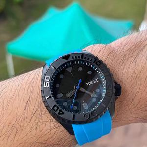 ساعة رجالية ميكانيكية أوتوماتيكية عالية الجودة مع زجاج ياقوتي وسوار مطاطي وتقويم وإضاءة ليلية - Product Image 3