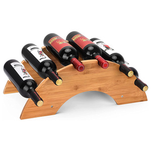 TAOTAOJU Storage Rack Custom Countertop Wine Rack Holds Six Bottles of Red Wine Champagne Easy to Assemble Bamboo Wine Rack