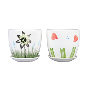 Ensemble de 3 pots de fleurs en céramique Sin Garden Sunflower, 4+5+6 pouces, pots d'intérieur décoratifs pour plantes succulentes - Product Image 2
