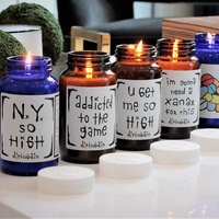 Autocollants personnalisés pour bougies avec logo en relief doré, pelliculage étanche, autocollants adhésifs écologiques pour emballages de pots en verre