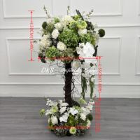 Boule de fleurs artificielles en soie faites à la main en gros pour décoration de centre de table de mariage, fleurs d'allée, fête de remise des diplômes, fête des Mères