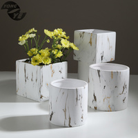 Pot de fleurs en céramique à texture de marbre, Pot de fleurs domestique, bureau, style nordique, petit pot plante
