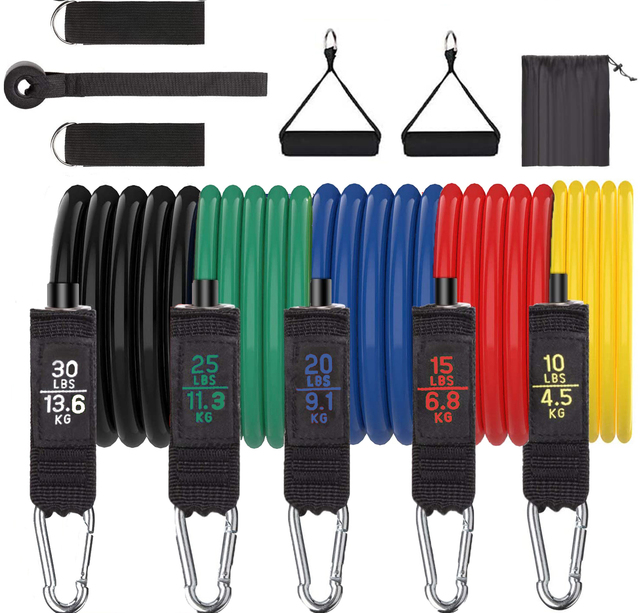 11PCS Resistance Bands/latex Stretching Band/ Gym Resistance Band with Handle