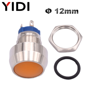 Yidi 12mm pushbutton Bóng đầu kim loại 4pins LED push button momentary latching hợp kim chuyển đổi với chiếu sáng thí điểm ánh sáng - Product Image 4