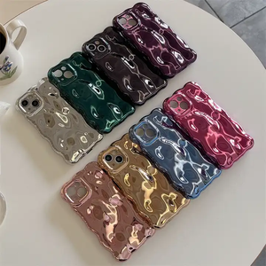 New Ins phong cách lượn sóng véc ni bong bóng trường hợp 3D nóc Glossy bìa cho <span class=keywords><strong>iPhone</strong></span> 16 15 14 13 Pro Max Hot Bán điện thoại trường hợp 2025 - Product Image 6