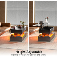 Table basse élévatrice moderne avec 3 tiroirs de rangement Style ferme Compartiment caché pour le salon