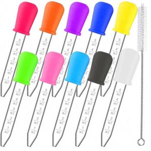 Pipettes Eye Dropper With Bulb Tip With Clean Brush,Medicine Transfer Liquid Droppers <b>Silicone</b> Food Grade Dropper - Product Image 1
