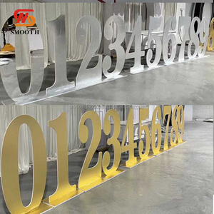 Numéros acryliques lisses Offre Spéciale or argent 120cm numéros de chapiteau pour décor de fête d'anniversaire - Product Image 6