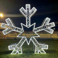 Luz LED Moderna con Patrón de Copo de Nieve, Decoración Navideña, de Halloween y de Acción de Gracias, Iluminación Ambiental Interior/Exterior, IP65