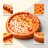 Sculpture alimentaire en fibre de verre sur mesure de grande taille, en forme de hamburger et de pizza simulés, pour festivals culinaires, parcs d'attractions et magasins de détail