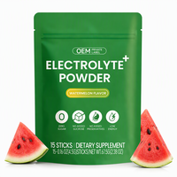 Poudre d'électrolytes au goût naturel de pastèque, végétalienne, sans gluten, hydratation rapide, reconstitution énergétique, endurance, bien-être quotidien