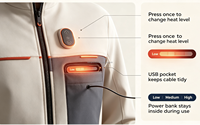 Veste chauffante pour homme et femme, 20 zones chauffantes, polaire, col en V, électrique, rechargeable par USB, fermeture éclair, pour l'hiver, les sports de plein air