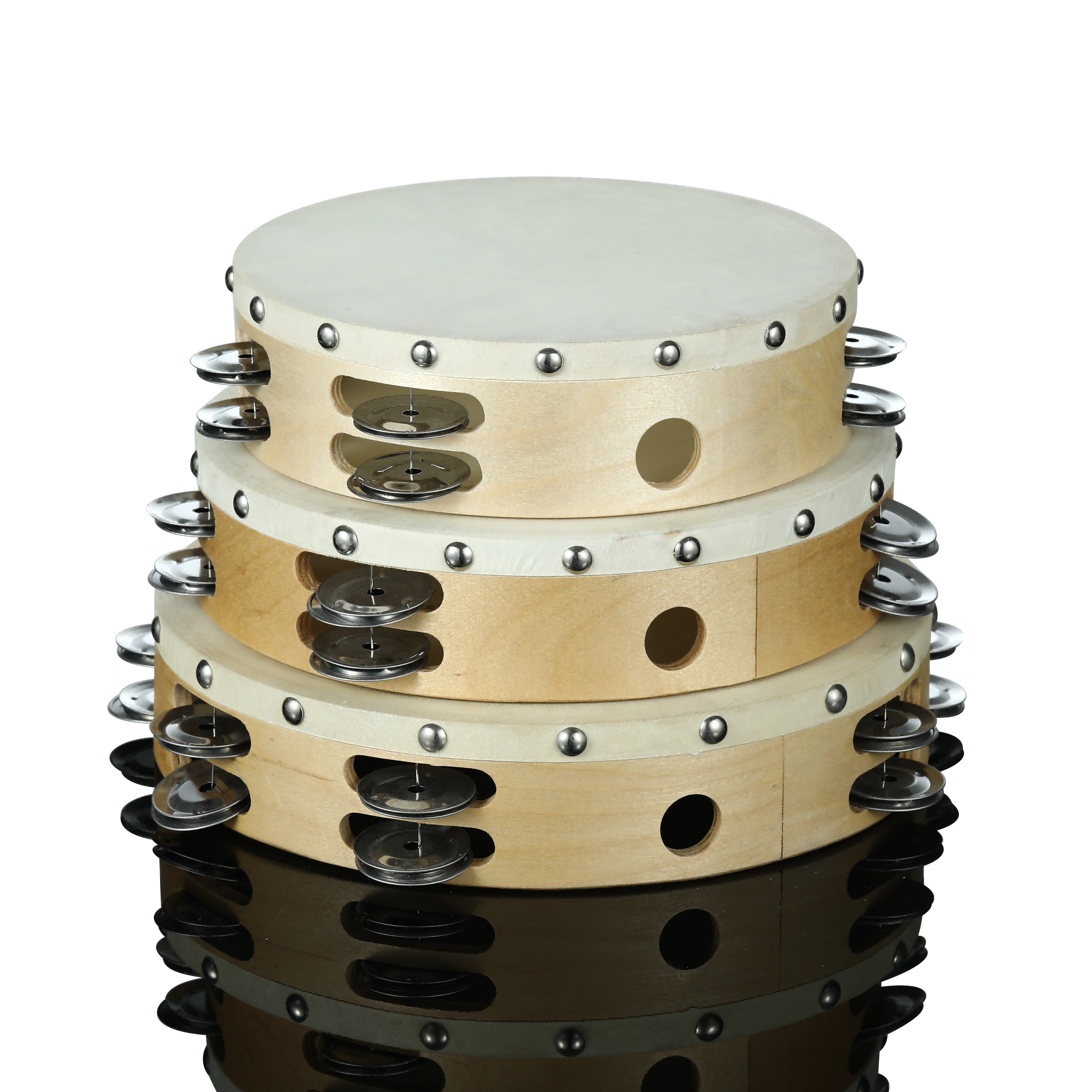 Custom Wooden Tambourine with Jingle Bells - Drum Enthusiasts