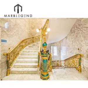 High-End dekorative Messing Material Treppe Handlauf Design