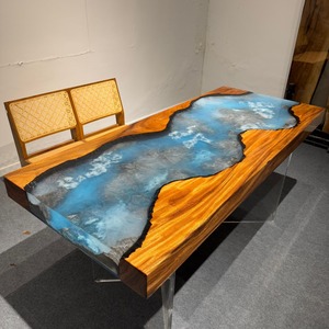 Bảng <span class=keywords><strong>Top</strong></span> Epoxy bán buôn Hiện Đại Đồ gỗ ngoài trời Tùy Chỉnh sông bảng nhựa Epoxy Gỗ Nhà Hàng bàn ăn - Product Image 1