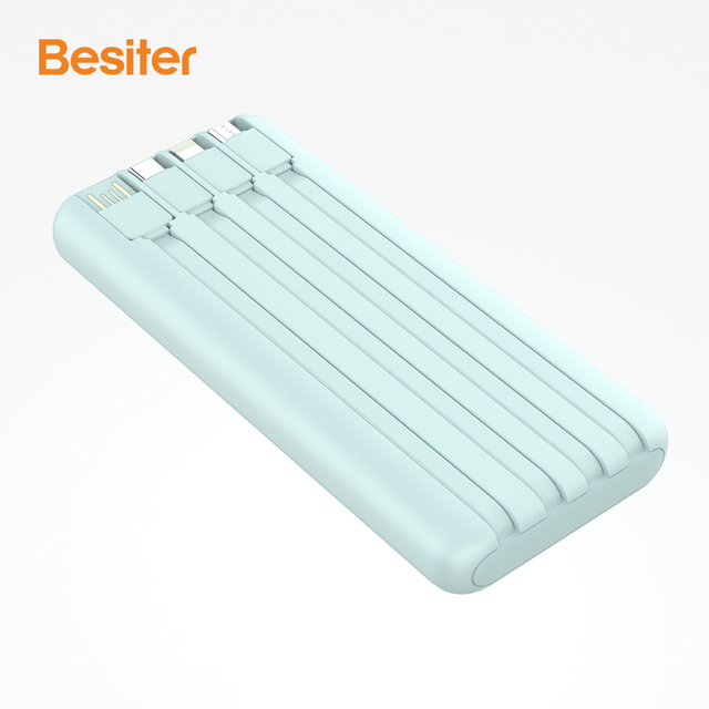 Power Bank Hot Selling Built in Cable LCD Digital Display 20000mah Fast Charging Power Banks With Cable