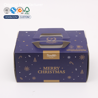 Caja para Pastel Navideña con Ventana y Asa, Caja de Regalo de Cartón para Pastelería, Cajas Personalizadas para Pasteles al por Mayor