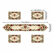Nouvel ensemble de chemin de table et de sets de table 2027, motif bonhomme de neige de Noël, style vintage en dentelle, 100% polyester, lavable, pour la maison et les fêtes, pour l'exportation