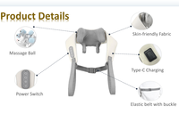 Ceinture de massage chauffante Shiatsu pour le cou, le dos et les épaules, avec contrôle de la minuterie, pour la maison, les voyages et la voiture