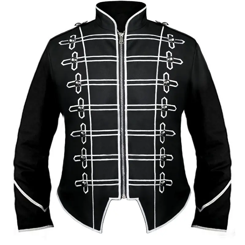 Cosplay Medieval Retro Men Steampunk Military Drummer Punk Gothic Jacket Long Sleeve Jacket Outwear Stage Performance Costumes