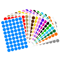 Étiquettes autocollantes A5 colorées à pois, imperméables, vierges, pour classification, écriture manuscrite, en vinyle/PVC, promotionnelles