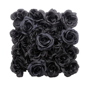 Diseño especial 25cm Cuadrado Rosas negras Panel de plástico Venta caliente Hotel <span class=keywords><strong>Club</strong></span> Decorado Flor negra Decoración gótica Flor - Product Image 1