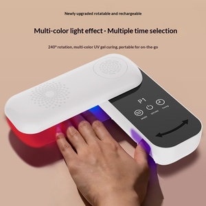 เครื่องอบเล็บพกพาแบบพับได้ ชาร์จไฟได้ ใช้หลอดไฟ UV LED ความร้อนต่ำ อบแห้งเร็ว สำหรับเจลทาเล็บ แหล่งกำเนิดแสงคู่ ป้องกันมือดำ ใช้งานง่าย - Product Image 5