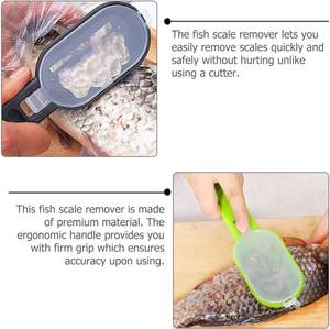 Fish Skin Scaler with Clear Cover Stainless Steel Fish Scale Remover Plastic Fish Scale Scraper Kitchen Gadgets Clean <b>Tools</b> - Product Image 4
