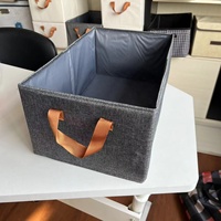 Boîte de rangement en tissu coton et lin, pliable, rectangulaire, bac de rangement portable, organiseur de vêtements pour chambre à coucher, armoire
