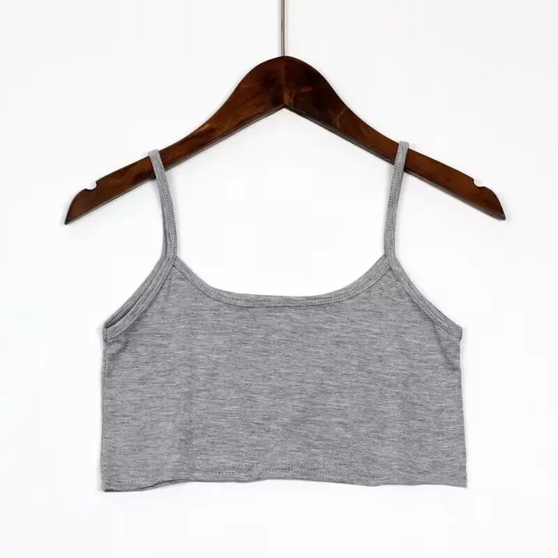 wholesale high quality crop top women plain singlet undershirt cotton spandex cropped camisole casual plus size tank top