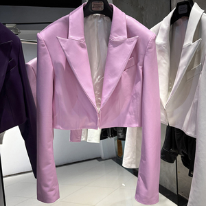 Blazer Corto de Piel con Estampado de Leopardo para Mujer, Chaqueta de Piel de Oveja Genuina, Estilo Slim para Otoño - Product Image 4