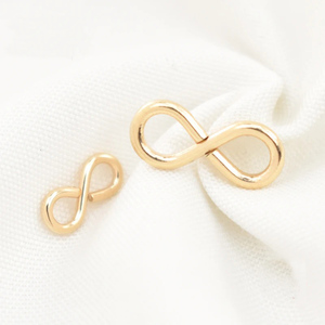 Conectores de símbolo de infinito pequeño de 8,8mm, colgante de encanto de infinito de 13mm relleno de oro de 14K Real para fabricación de pendientes de collar de pulsera DIY - Product Image 5