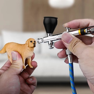 Dual Action Airbrush 9cc 1/3 oz Fluid Cups Quick Remove Air Cap Nozzle Gravity Feed with Accessories - Product Image 6
